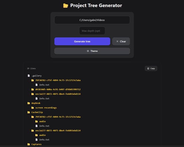 Project Tree Generator screenshot 2